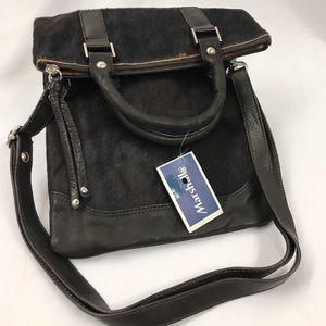 NWT Maurizio Taiuti Brown Cowhide Crossbody